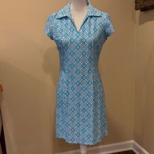 Jude Connally Turquoise Patterned Mini Dress